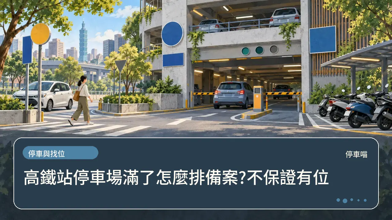 高鐵站停車場滿了怎麼排備案?不保證有位主題插畫