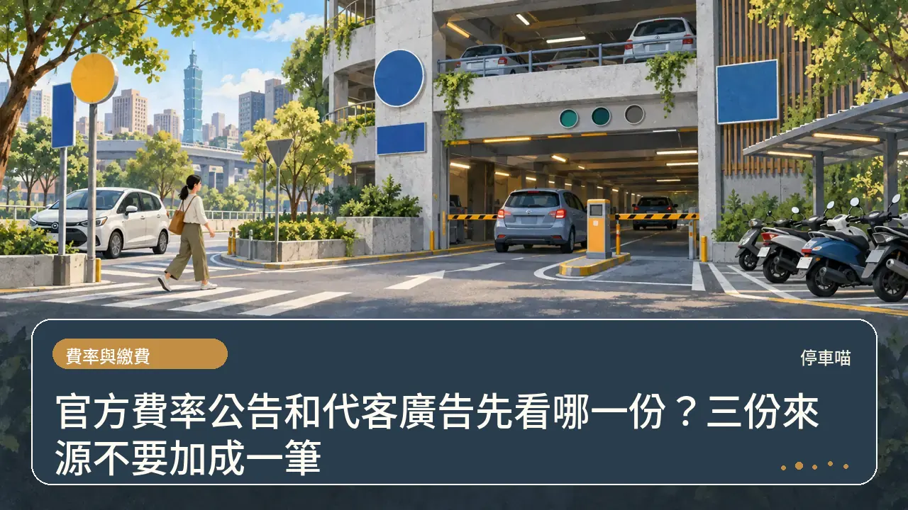 官方費率公告和代客廣告先看哪一份?三份來源不要加成一筆主題插畫