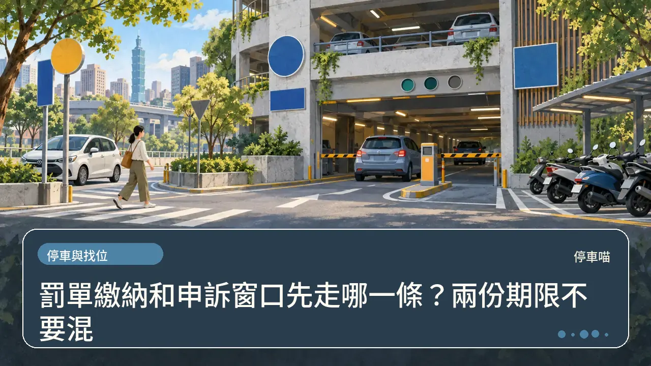 罰單繳納和申訴窗口先走哪一條？兩份期限不要混主題插畫