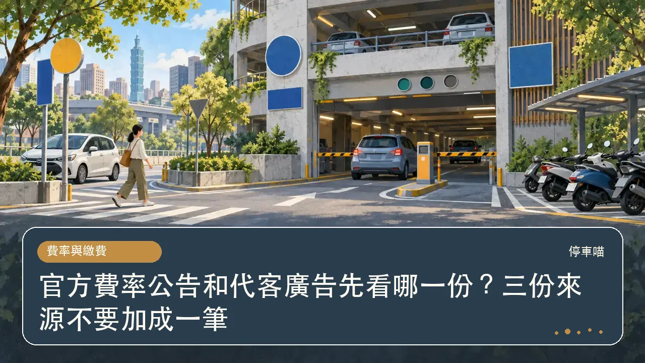 官方費率公告和代客廣告先看哪一份?三份來源不要加成一筆主題插畫