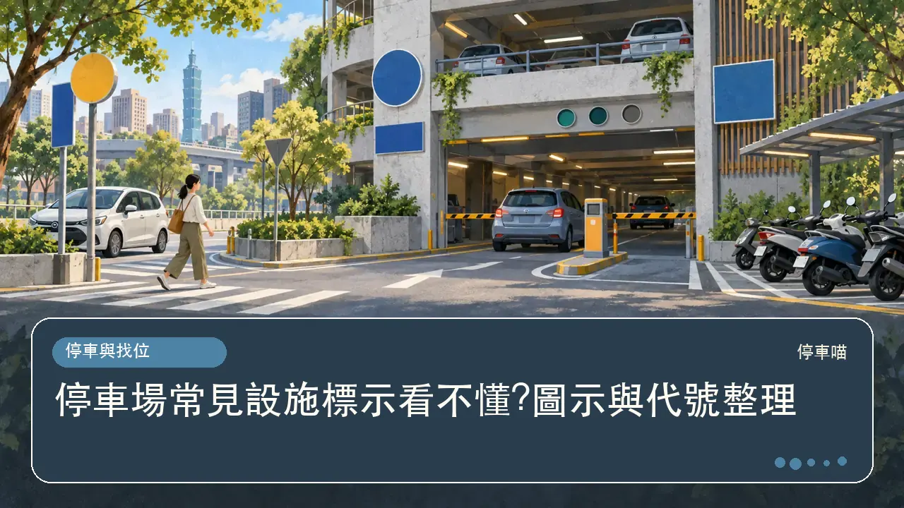 停車場常見設施標示看不懂?圖示與代號整理主題插畫