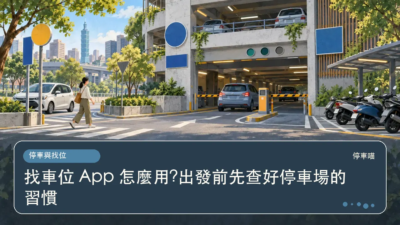 找車位 App 怎麼用?出發前先查好停車場的習慣主題插畫