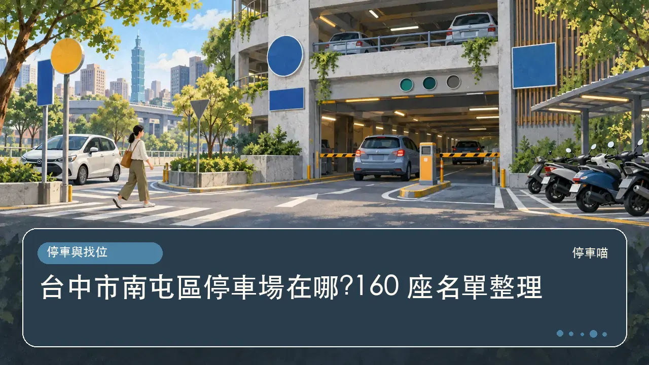 台中市南屯區停車場在哪?160 座名單整理主題插畫