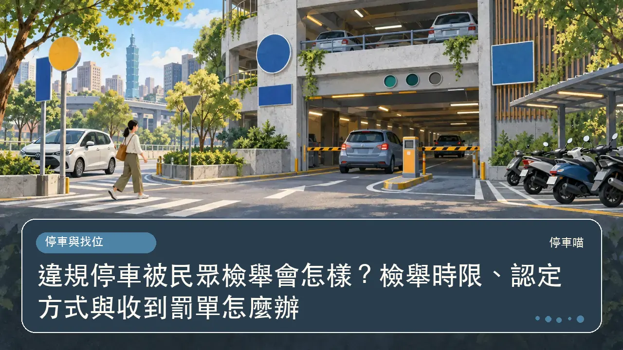 違規停車被民眾檢舉會怎樣?檢舉時限、認定方式與收到罰單怎麼辦主題插畫